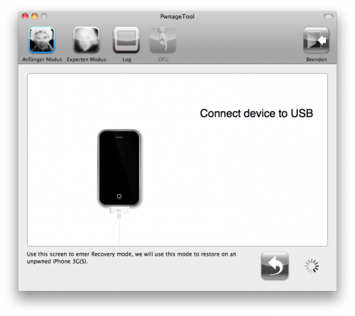Connect via USB Jetzt das iPhone mit dem Mac verbinden.