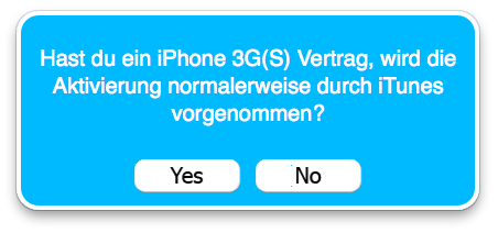 iPhone mit Vertrag? Bei offiziellen Vertragsgeräten "Yes", bei SIM-Lock-Geräten "No"!