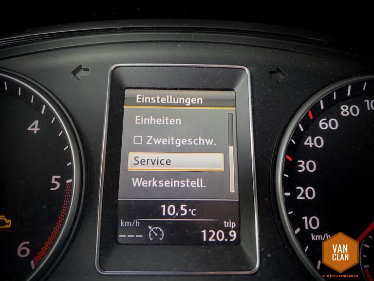 Service-Intervall zurücksetzen beim VW T5 T5.2 und T6 - vanclan.de